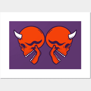 Angry Devil Skull Posters and Art